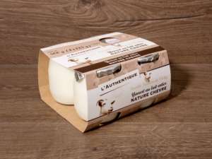 Yaourt  pot verre authentique chèvre x4