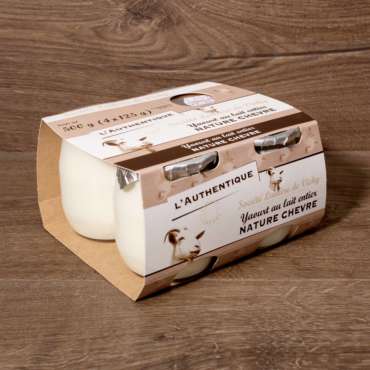 Yaourt  pot verre authentique chèvre x4